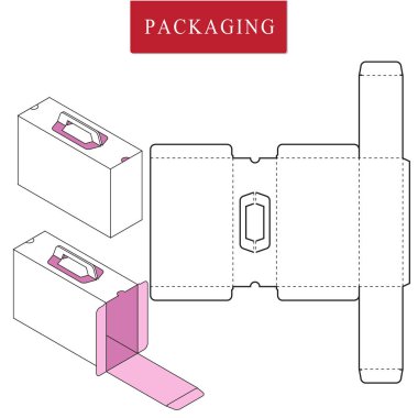 Box.Package Şablonun Vektör İllüstrasyonu. İzole Beyaz Reta