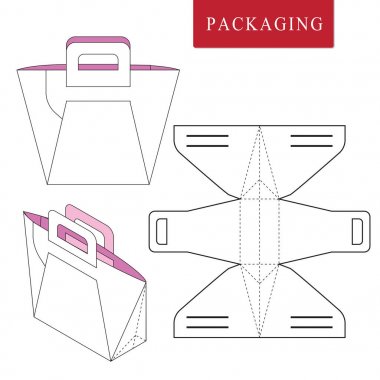 Çanta ambalaj şablonu giymek için. Packag Vektör İllüstrasyon