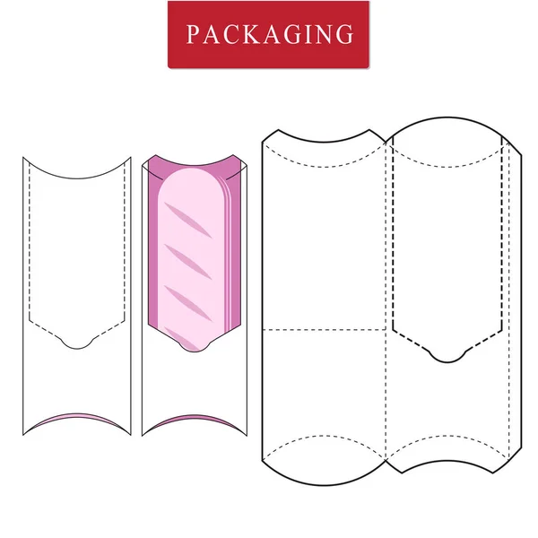 Vektor illustration av box. Package mall. Isolerad vit reta — Stock vektor