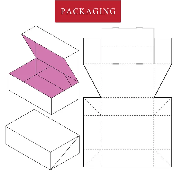 Vector Ilustración de Box.Package plantilla. Reta blanca aislada — Vector de stock