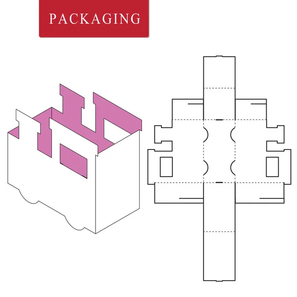 Modelo de pacote de transporte concept.Package Template. Isolado — Vetor de Stock