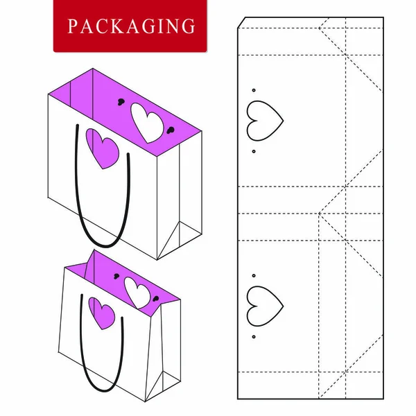 Modelo de embalagem de saco para wearing.Vector Ilustração de packag — Vetor de Stock