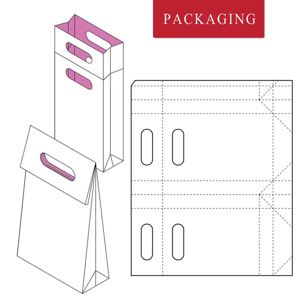 Modelo de embalagem de saco para wearing.Vector Ilustração de packag —  Vetores de Stock