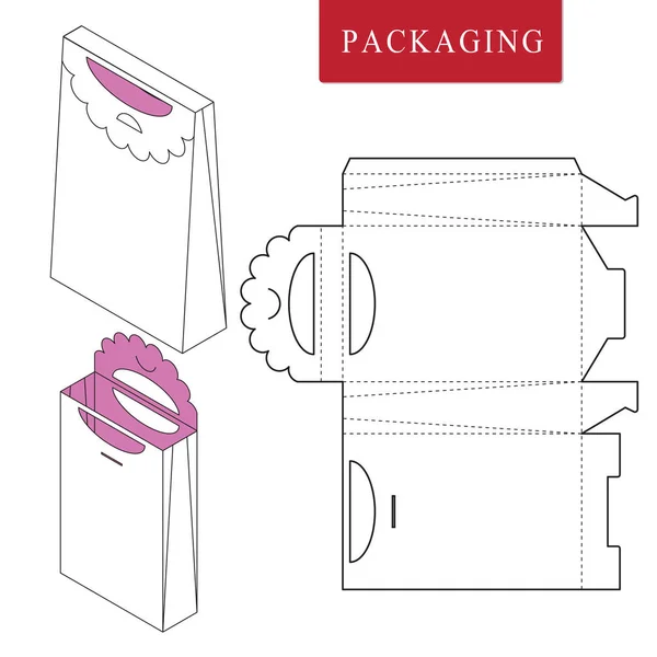 Modèle d'emballage de sac à porter. Illustration vectorielle de l'emballage — Image vectorielle