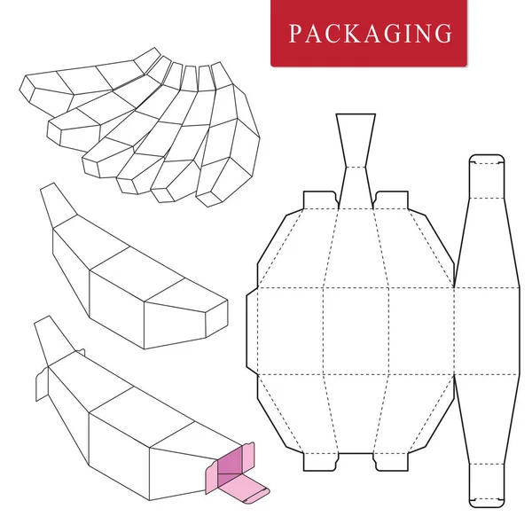 Fruit concept package.Vector Ilustração de Box.Package Templat — Vetor de Stock