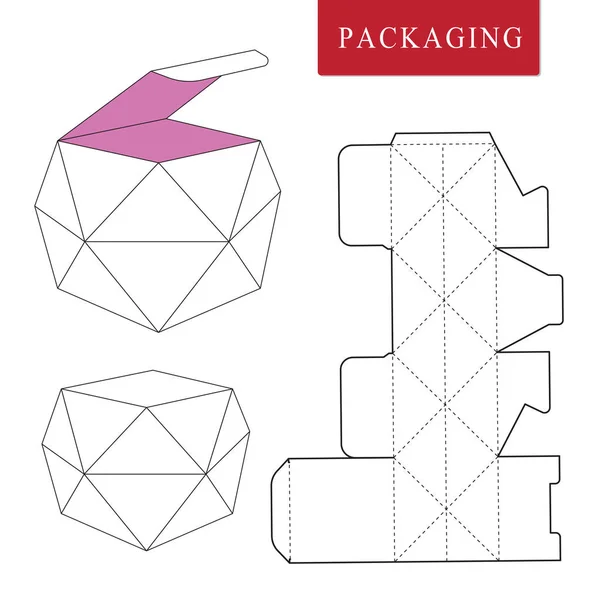 Paket med frukt koncept. Vektor illustration av box. paketet templat — Stock vektor