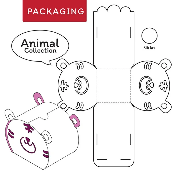 Vetor de coleta animal Ilustração de Box.Package Template. I — Vetor de Stock