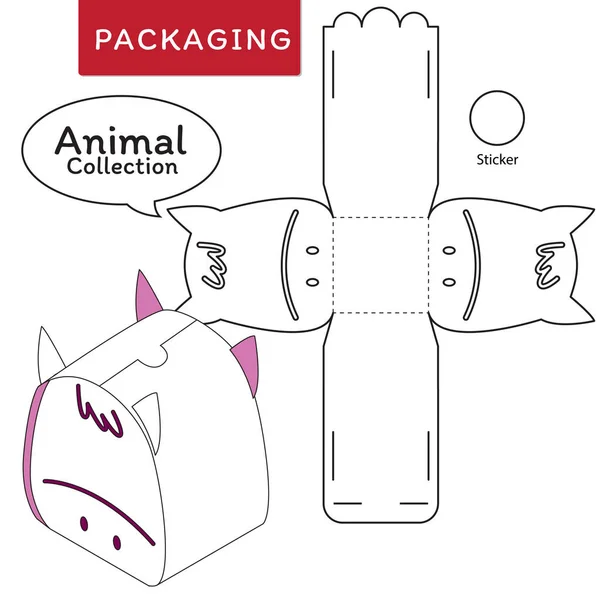 Vetor de coleta animal Ilustração de Box.Package Template. I — Vetor de Stock