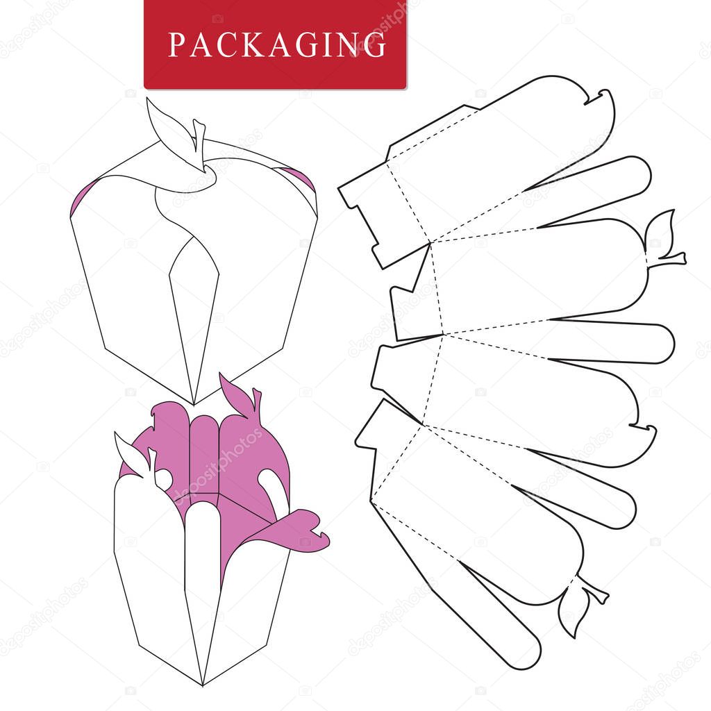 Fruit concept package.Vector Illustration of Box.Package Templat