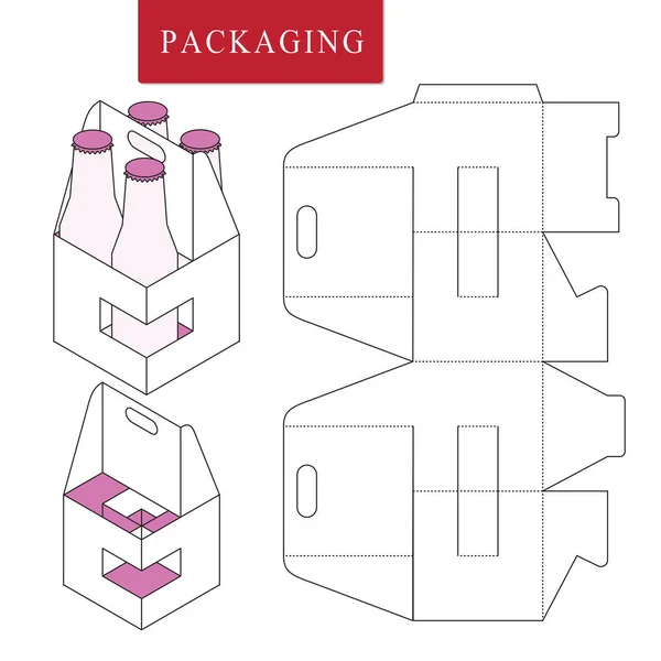 Embalagem para pode bottle.Vector Ilustração de Box.Package Tem — Vetor de Stock