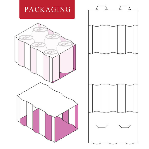 Packaging for  can bottle.Vector Illustration of Box.Package Tem