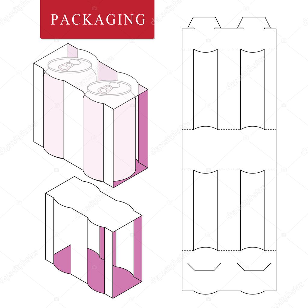 Packaging for  can bottle.Vector Illustration of Box.Package Tem