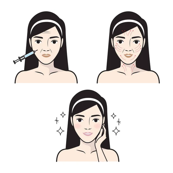 Steg hur man ansiktsvård. Vektor illustration. — Stock vektor