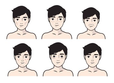 Adımlar nasıl yüz bakımı için. Vektör çizimi.