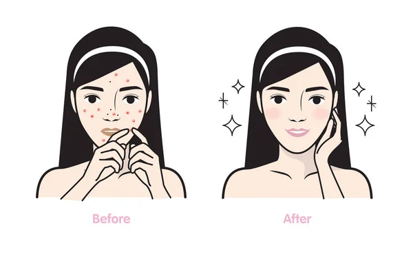 Steps how to facial care.Vector illustration. — Stock Vector