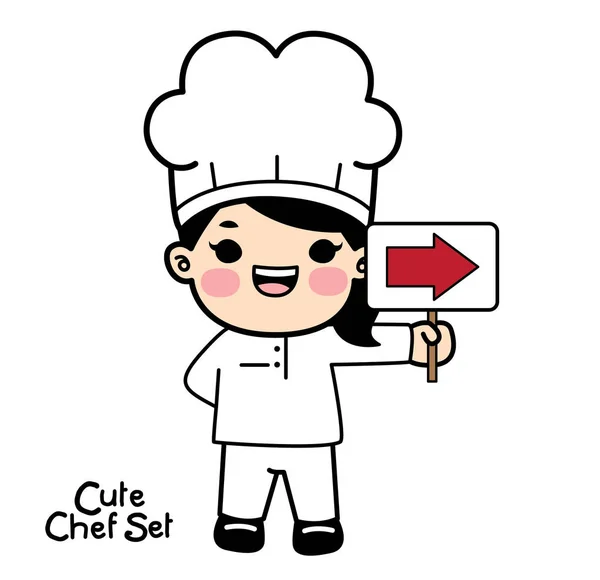 Conjunto de personagens bonito chef . — Vetor de Stock