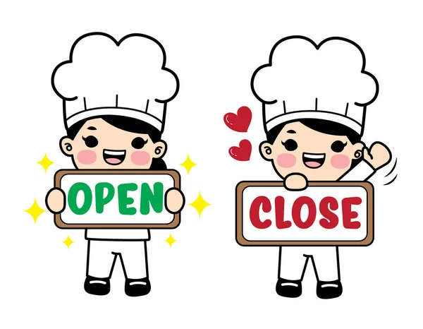 Conjunto de personagens bonito chef . — Vetor de Stock