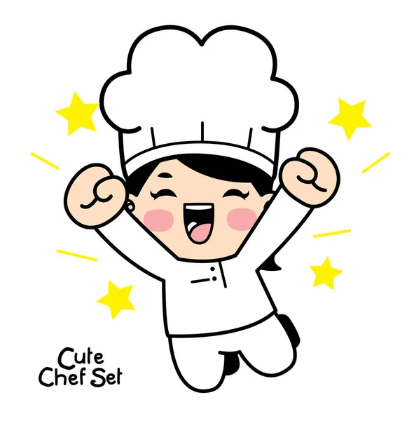 Conjunto de personagens bonito chef . — Vetor de Stock