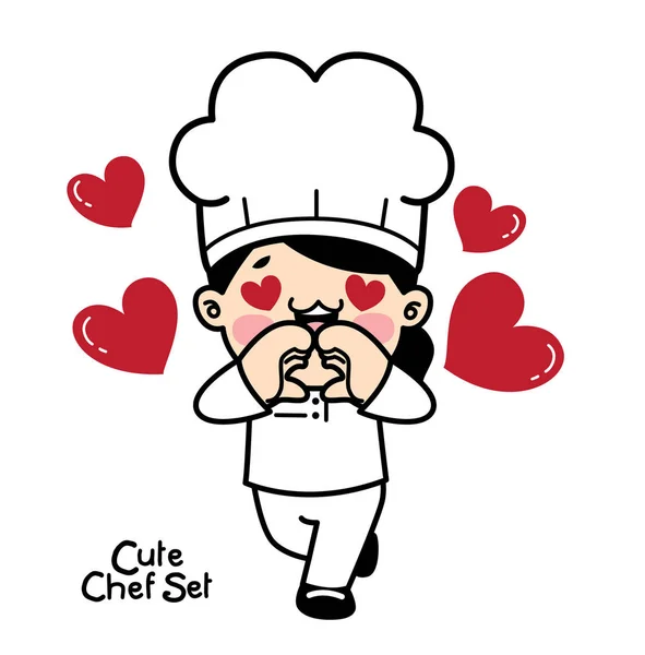 Conjunto de personagens bonito chef . — Vetor de Stock