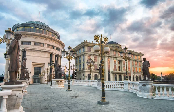 Ponte Pedonal Centro Cidade Skopje — Fotografia de Stock