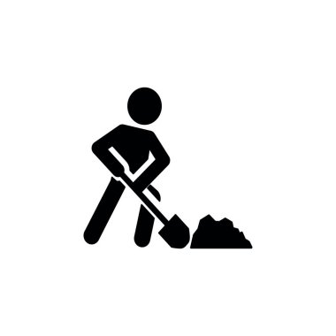 İnşaat işleri çember arkaplan simgesi, beyaz arkaplanda izole.