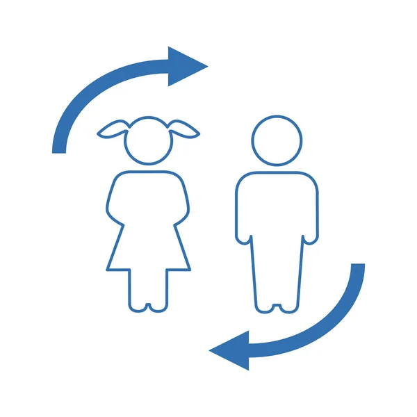 Kız ve erkek vektör taslak ikonu arka planda izole edildi. El çizimi kız ve erkek ikonu. Infographic, web sitesi ya da uygulama için kız ve erkek taslak simgesi