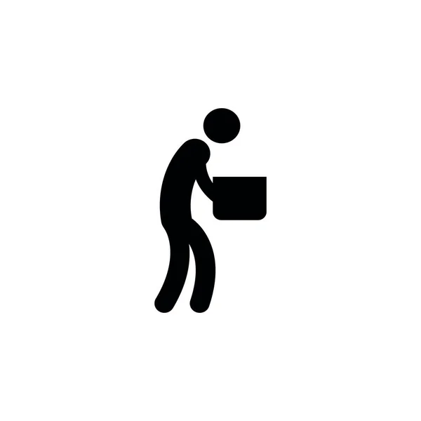 Man Moving Box Pictograma Ícone Ilustração design . — Vetor de Stock