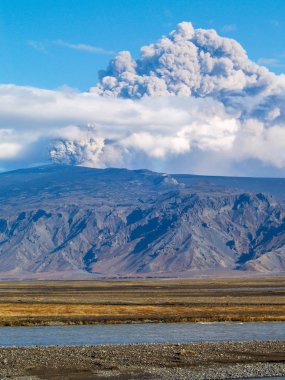 Eyjafjallajokull volkanı, İzlanda 