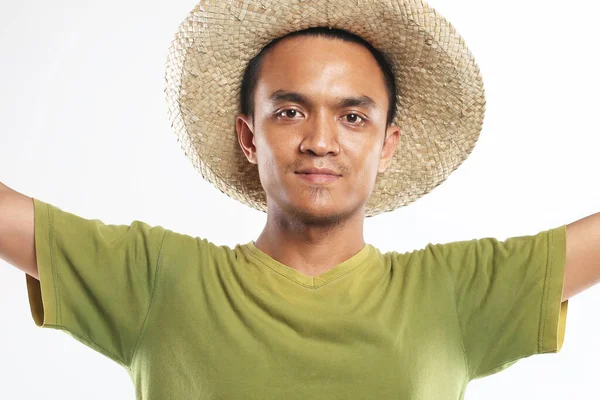 アジアの男は幸せな若い顔 ヨガジャカルタインドネシア 2020年9月29日 — ストック写真