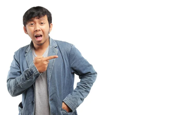 Indonésio Jovem Homem Gestos — Fotografia de Stock