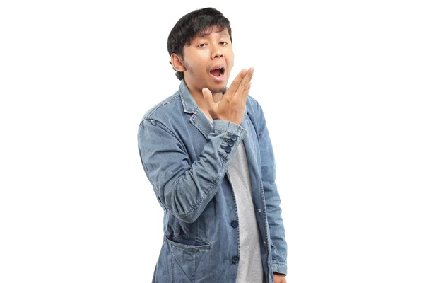 Indonesiano Giovane Uomo Gesturing — Foto Stock