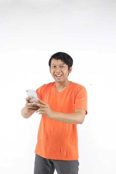 Young Asian Man Using Smartphone — Stock Photo, Image