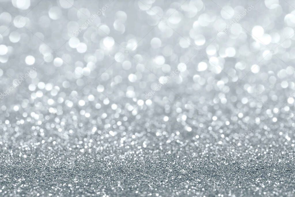 silver background blurred glitter lights