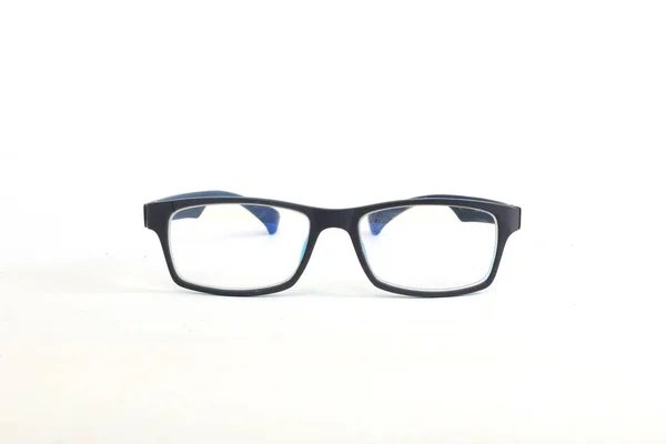 Lunettes Vue Cadre Bleu Business Style Isolé Sur Fond Blanc — Photo