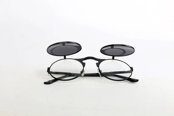 Brille Isoliert Stil Oval Retro Auf Weißem Hintergrund — Stockfoto