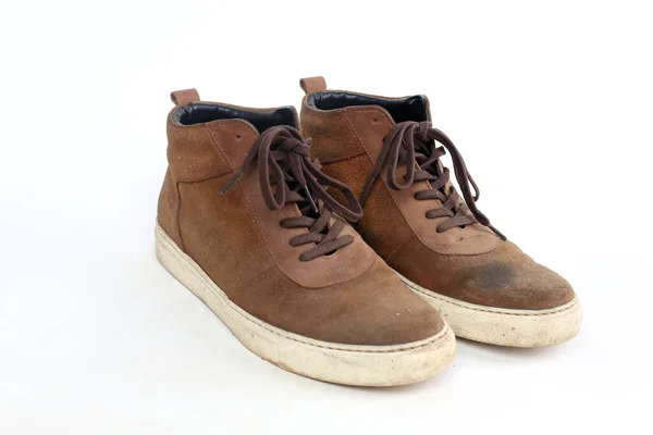 Zapatos Casuales Cuero Para Hombres Zapato Casual Aislado —  Fotos de Stock