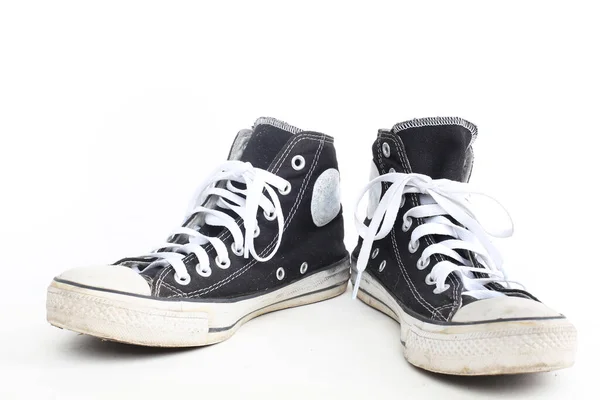 Sneakers Vintage Sepatu Kanvas Terisolasi Pada Latar Belakang Putih — Stok Foto