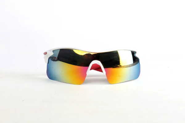 Gafas Colores Para Estilo Ciclismo Aislado Sobre Fondo Blanco —  Fotos de Stock