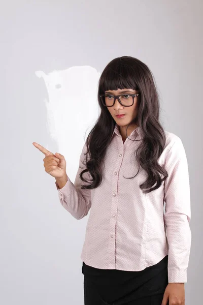 Indonesische Vrouw Verrast Geïsoleerd Witte Achtergrond Aziatische Vrouw Verrast Wow — Stockfoto