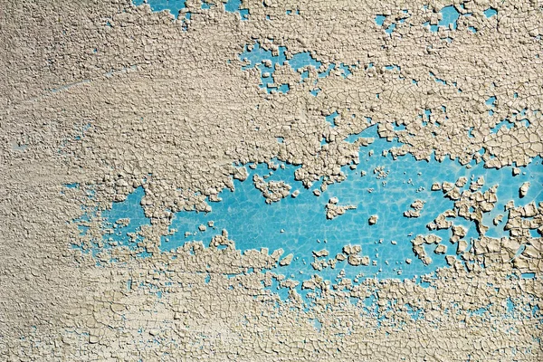 White Painted Cracked Old Paint Contrasting Blue Background — Stock Photo, Image