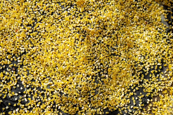 Maiskörner Zum Kochen Schmackhafter Und Gesunder Lebensmittel Nahaufnahme Hintergrund Textur — Stockfoto
