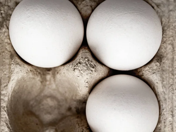 Tavuk yumurta karton kutuda — Stok fotoğraf