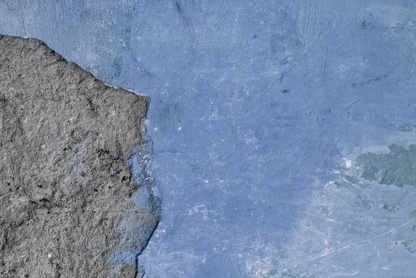 Plâtre texturé gris et bleu sur le mur — Photo