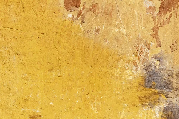Šedá a žlutá texturované sádra na stěně — Stock fotografie