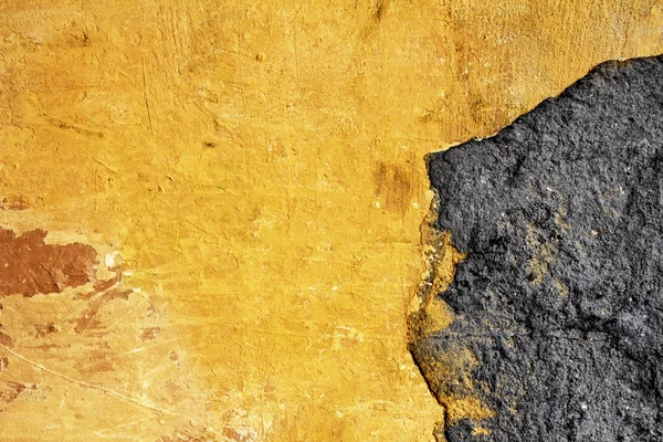 Gray and yellow textured plaster on the wall — Stock Photo, Image