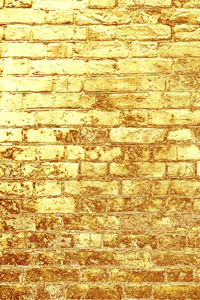 Amarelo parede de tijolo ouro fundo textura abstrata — Fotografia de Stock