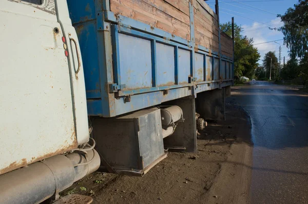 Tula Russia September 2012 Old Soviet Truck Kraz 6505 Standing — Stock Photo, Image