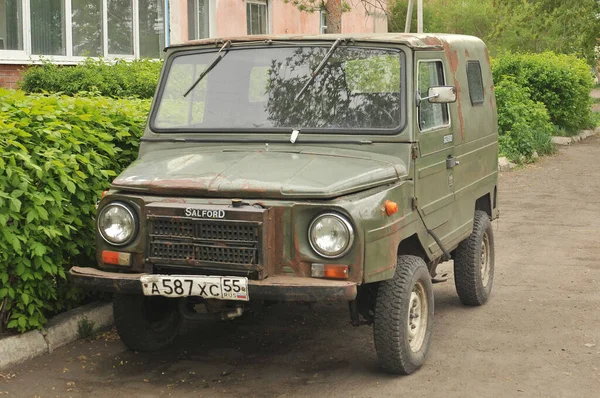 Omsk Περιοχή Ρωσία Μαΐου 2010 Παλιά All Wheel Drive Σοβιετικό — Φωτογραφία Αρχείου