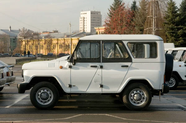 Tula Rússia Novembro 2010 Número Novos Carros Brancos Russos Uaz — Fotografia de Stock