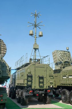 Zhukovsky, RUSSIA - 28 Ağustos 2019: Rus elektronik savaş sistemi (EW) 